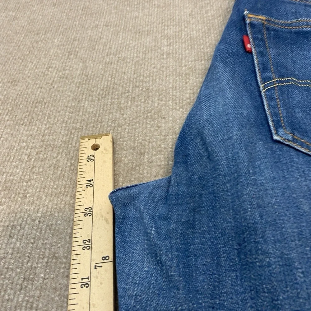 Levi's 541 Jeans Mens Size 33x34 Blue Whiskered‎ Denim Cut Hems Classic Adult